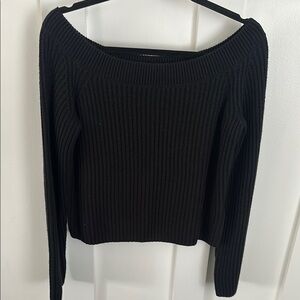 H&M Black Crew Neck Ribbed Sweater